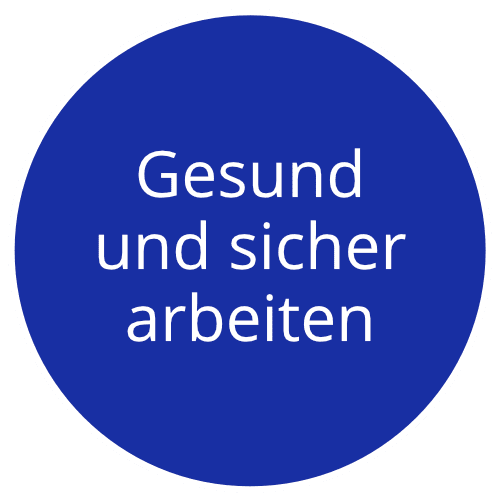 gesund und sicher arbeiten - blau